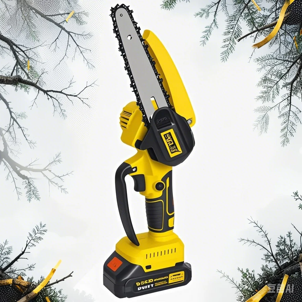 2 in 1 Cordless Pole Saw & Mini Chainsaw, 6-inch Brushless Electric Chain Saw with 2 x 1.5Ah Battery, Pole Saw for Tree Pruning
