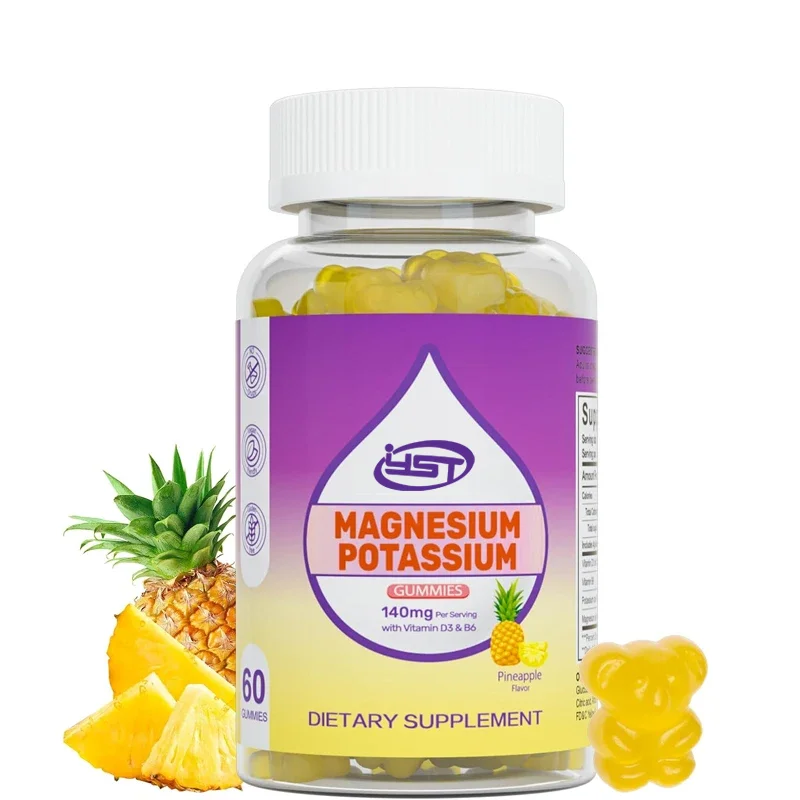 Potassium magnesium gummies contain vitamin B6, which supports leg spasms and muscles in adults (60 gummies)