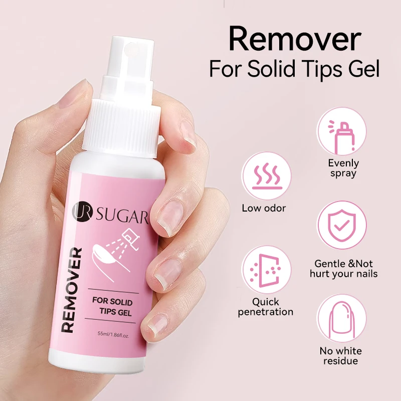 UR SUGAR 55ml เคล็ดลับเล็บปลอม Solid GEL Remover เล็บง่ายต่อการนุ่ม Remover กดบนเล็บเจลเคล็ดลับปลอม Remover เครื่องมือ