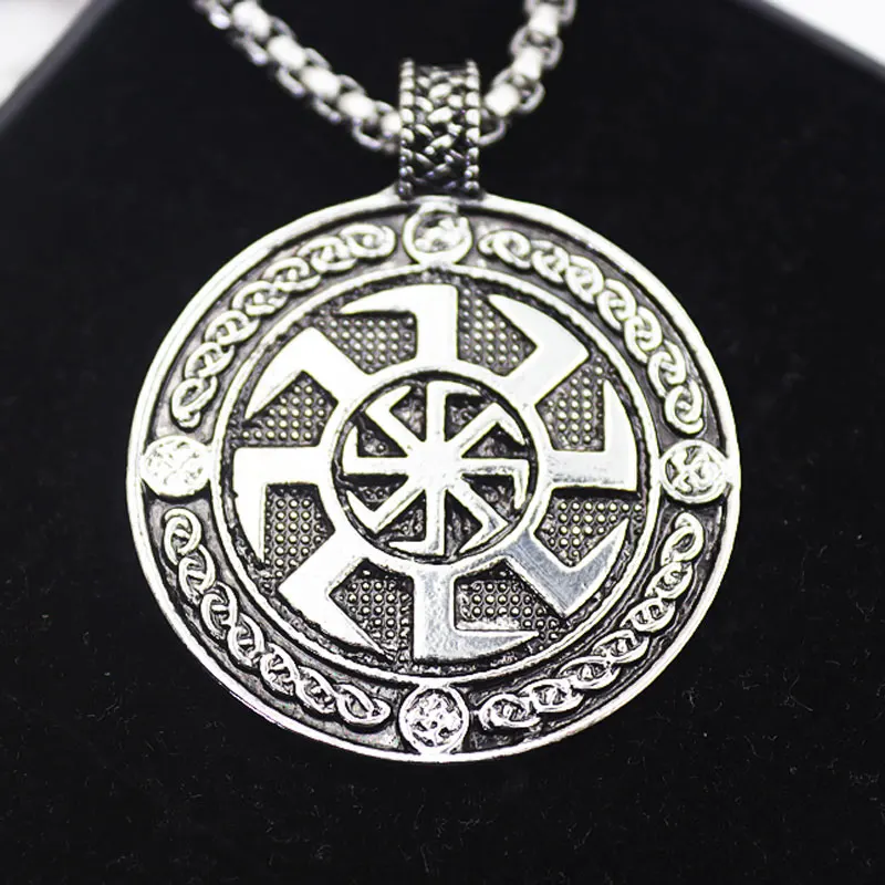 Fashion Trend Simple Faith Retro Classic Engraved Slavic Medal Pendant Necklace Symbol Accessories Men and Women Gifts