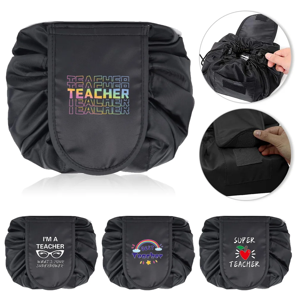

Lazy Makeup Bag Teacher Printing Series Travel Large Capacity Cosmetic Case Lipstick Organizer Bags Portable Beauty Case