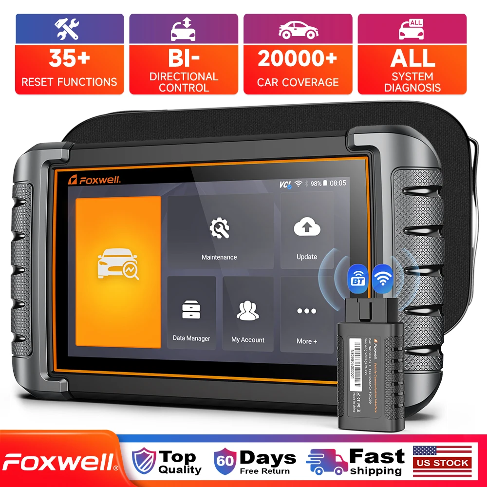 

FOXWELL NT809BT двунаправленный сканер OBD2 сканер 30, беспроводной считыватель кодов всех систем, автомобильный диагностический инструмент