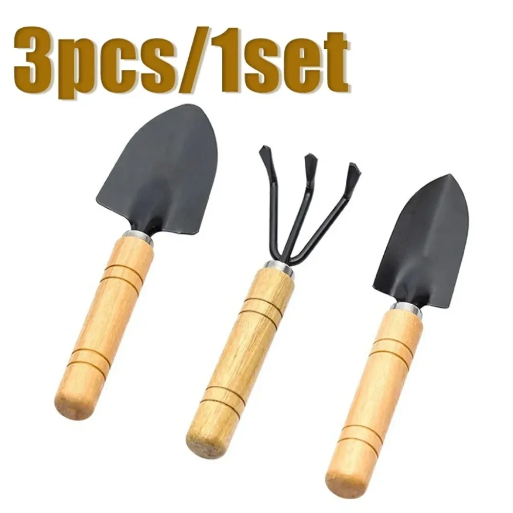 3PC/1Set Mini Portable Gardening Tools W/ Ergonomic Handles Shovel Rake, Succulent Bonsai Houseplant Indoor Flower Planting Tool