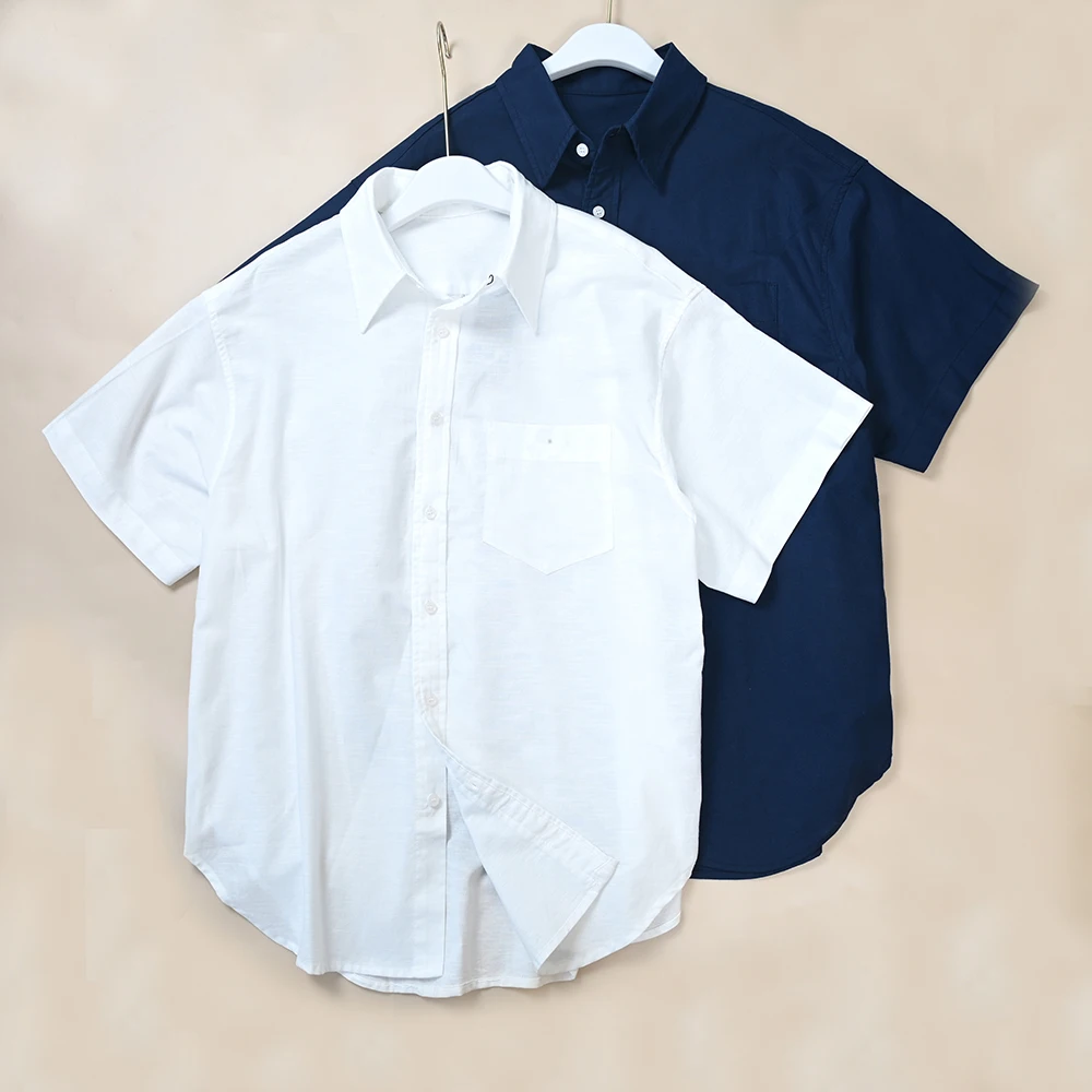 

Ladies Summer New Style Breathable Embroidered Cotton Linen Shirt Short Sleeve Casual Loose Fit Women's Fashion Top