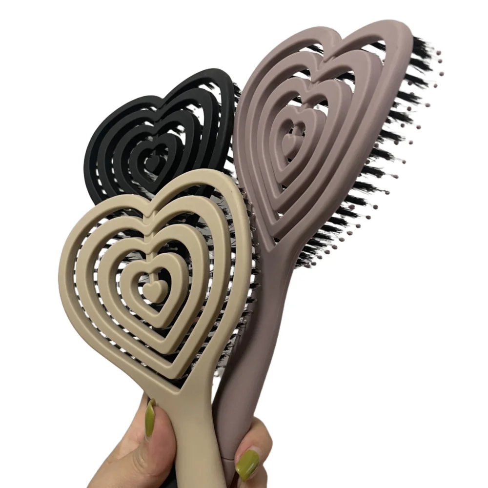 

Love Comb Heart Fluffy Styling Bone Comb Pink Girl's Heart Stylish Hand Held Hair Smoothing