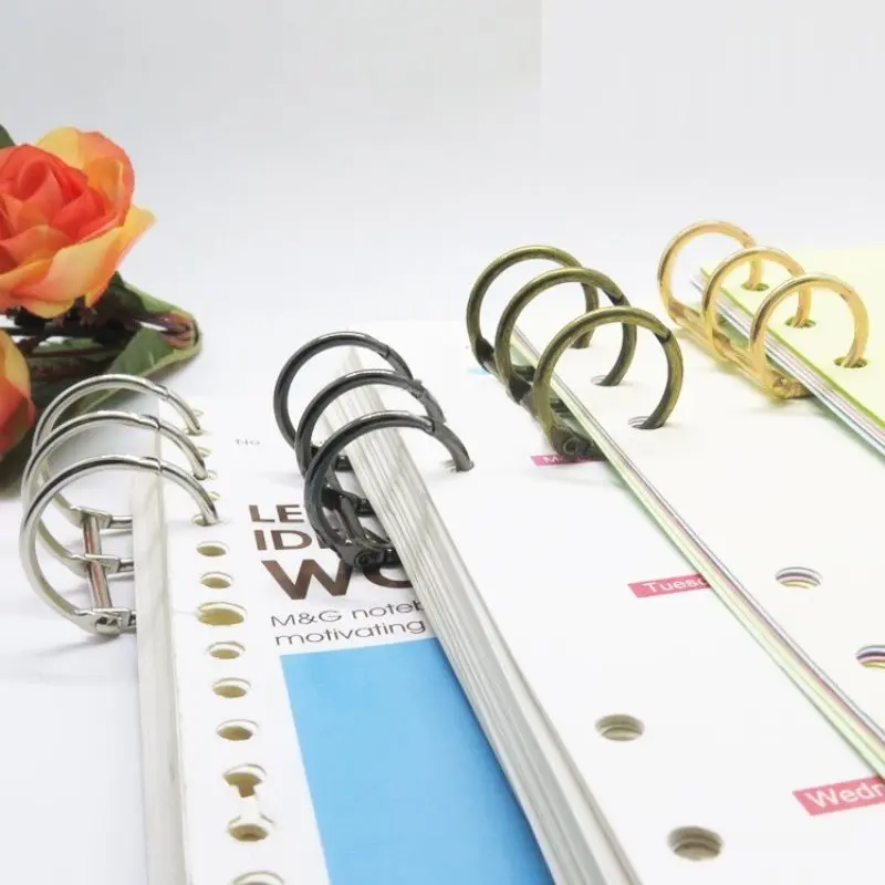 2Pcs Creative Metal Loose Leaf Book Binder Hinged Rings Scrapbook Clips Craft Photo Album Metal Ring Binder Desk Calendar Circle