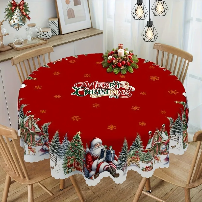 

Christmas Tablecloth Santa Snowman Table Cover Christmas Party Table Decorations for Home 2025 Navidad Notal Noel Xmas Ornaments