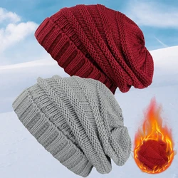 Fashion Unisex Knitted Baggy Beanie Hat for Women Men Oversized Winter Warm Hat Ski Slouchy Cap Skullies Beanies Wool Cap Winter