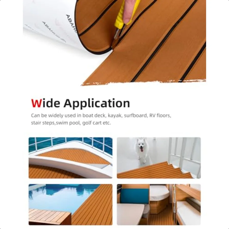 إيفا رغوة قارب التزيين 96 ''x 45.6'' 36'' 28.8 ''24'' 16.8'' 48''x16.8'' ذاتية اللصق فو خشب الساج البحرية الأرضيات ورقة وسادة تثبيت #5