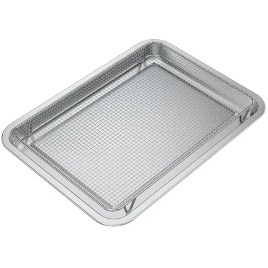

Stainless Steel Baking Sheet with Rack, 15.35 x 11.5 Cookie Sheet Pan Tray with Cooling Rack, Nonstick Roasting Pan Baking Pan f
