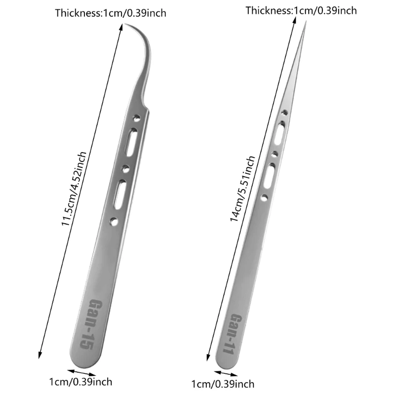 Tweezers Stainless Steel Straight/Bend Tweezers for Electronics Laboratory Dropship