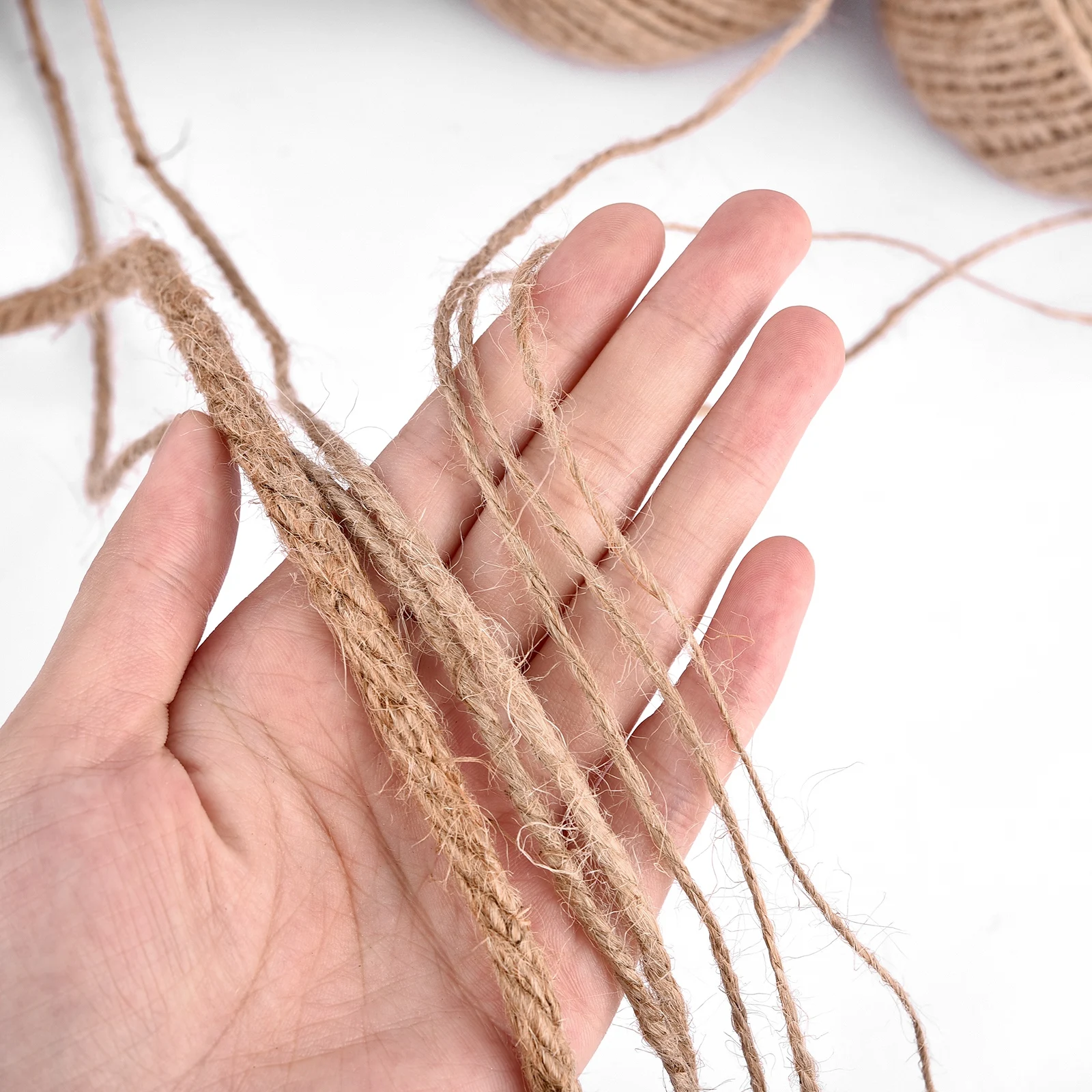 1/1.5/2/2.5/3 مللي متر حبل الجوت الطبيعي الحبل القنب خيوط ديكورات منزلية لحفل الزفاف الخيش الشريط اليدوى هدية حفلة عيد ميلاد التفاف #4