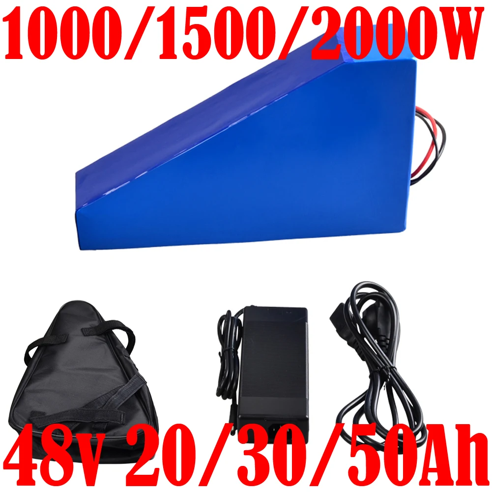 

18650 cell 48V 20Ah 25Ah 30Ah 35Ah 40AH 45AH 50AH Triangle eBike lithium Battery For 1000W 2000W 3000W electric bike scooter