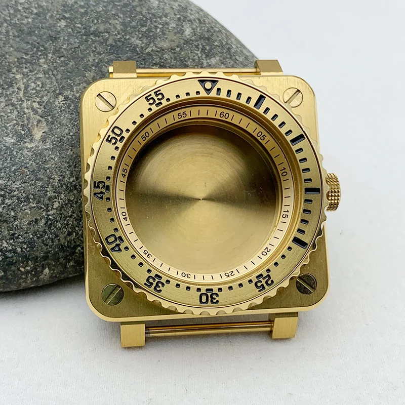 Gold 42mm Mod SKX007 SRPD Square Replace Watch Case with Sapphire Glass Fits NH35 NH36 4R 7S Automatic Movement