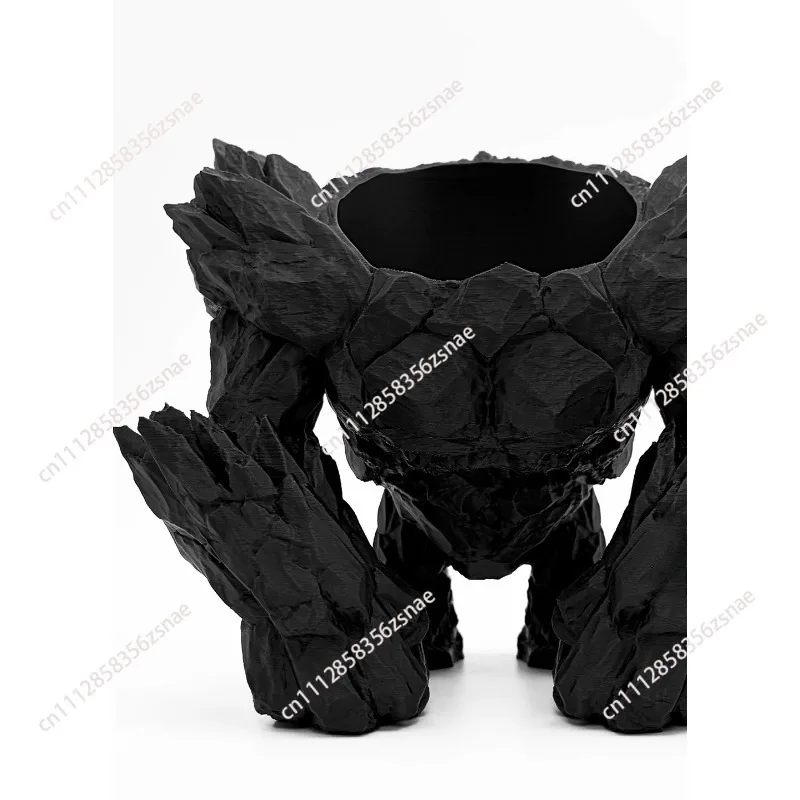 Stone man root flower pot cactus black king ball tortoise dragon creative succulent breathable lava texture pot