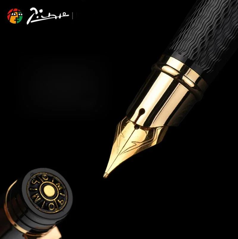 

Original Pimio Picasso ps 917 gold Clip fountain pen silver Student teacher business Roman style gift box packaging