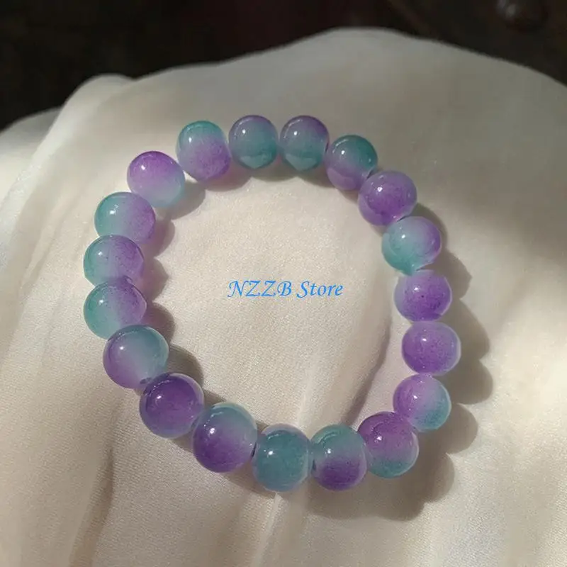 

T21F Beautiful Crystal Beaded Bracelets Sweet and Simple Handstring for Girls
