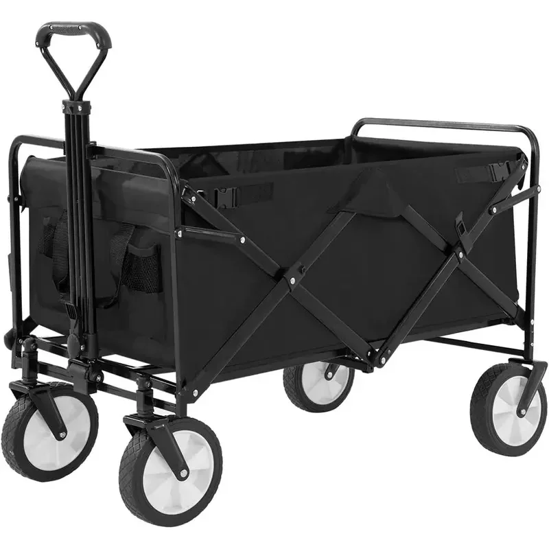 Collapsible Wagon Folding Foldable Garden Cart with Large Capacity 330 LBS Capacity Portable Utility Wagon Cart Heavy Duty F