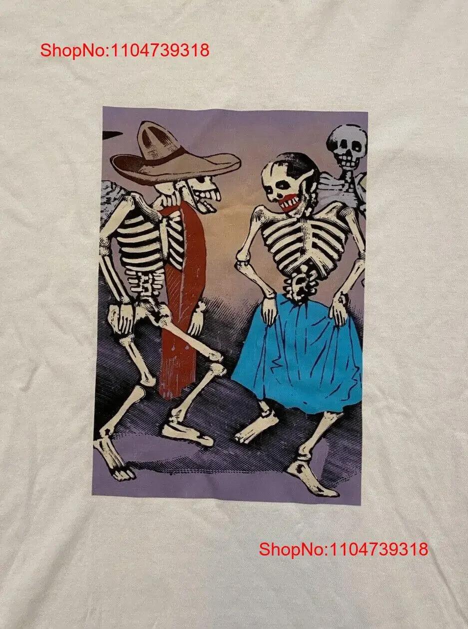 VTG Jose Guadalupe Posada Día de los muertos bailando esqueletos arte camiseta SZ S 90s vintage lavado Top para uso diario