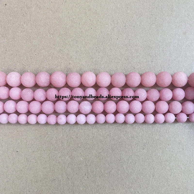 Natural Stone Matte Rhodonite Color Jade Round Loose Beads 15