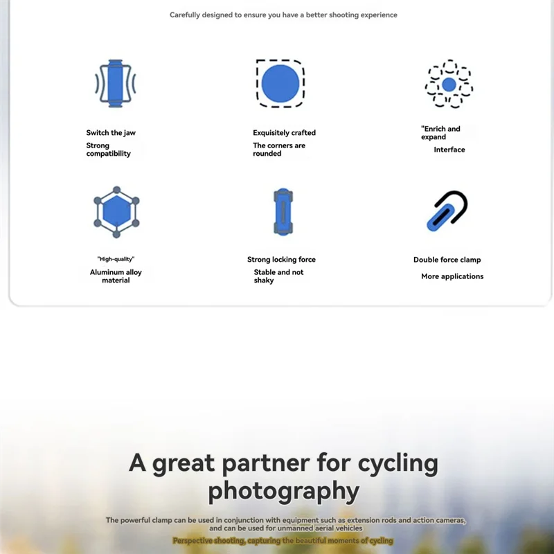 AAAEL-Articulating Magic Arm Clip 360° Dual-Head Super Clamp For Action Camera For Umbrella Monitor LED Light