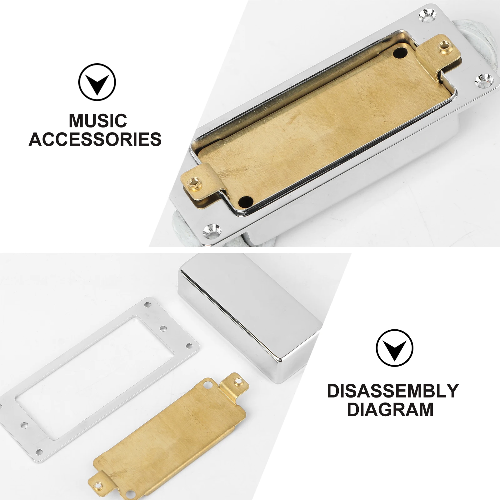 

2 PCS Mini Guitar Pickup Mounting Frame Cover Neck Bridges Double Coil Base Plate Replacement Parts for Electric
