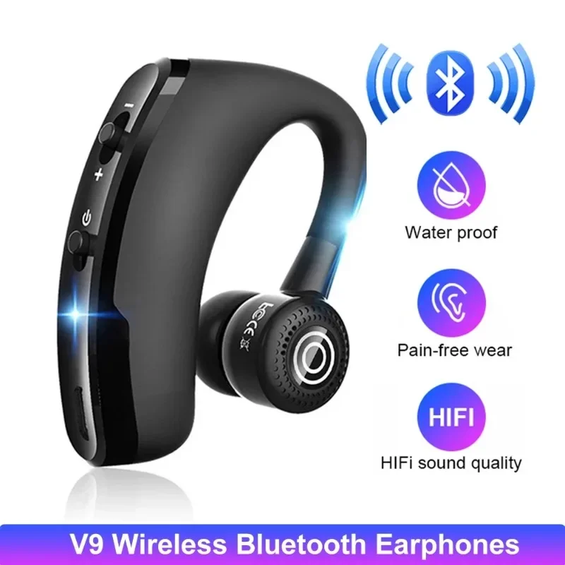 TWS V9 cuffie singole auricolari Bluetooth cuffie Wireless auricolari Stereo HiFi con riduzione del rumore auricolari aziendali