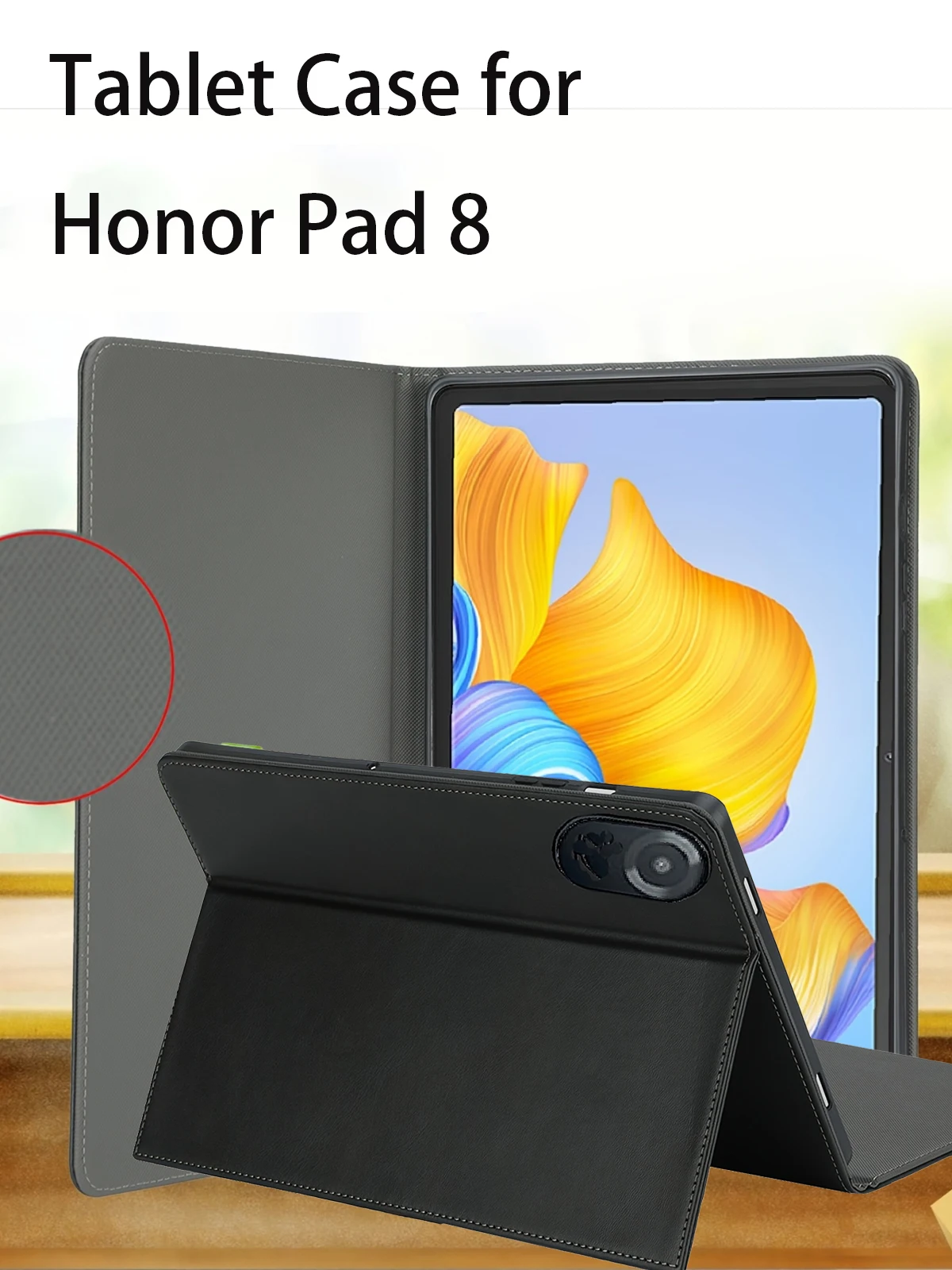 

Чехол для планшета Honor Pad 8, защитный чехол с функцией подставки, ударопрочный (из искусственной кожи + TPU)