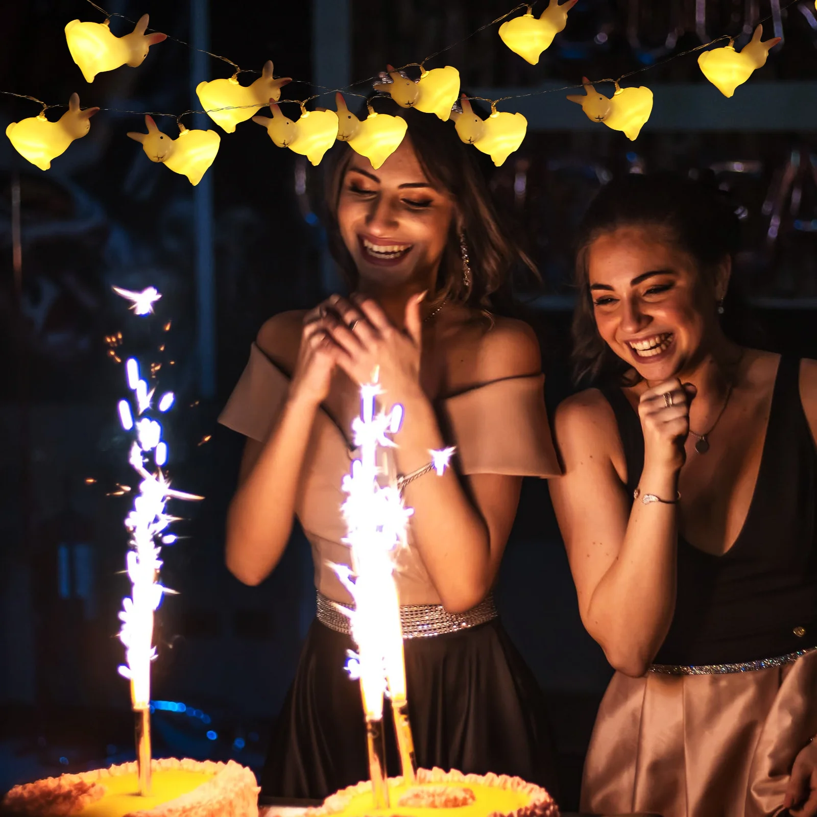 1 مجموعة أرنب عيد الفصح شكل سلسلة أضواء LED مصابيح الزخرفية جودة عالية تصميم فريد توفير الطاقة جو احتفالي #1