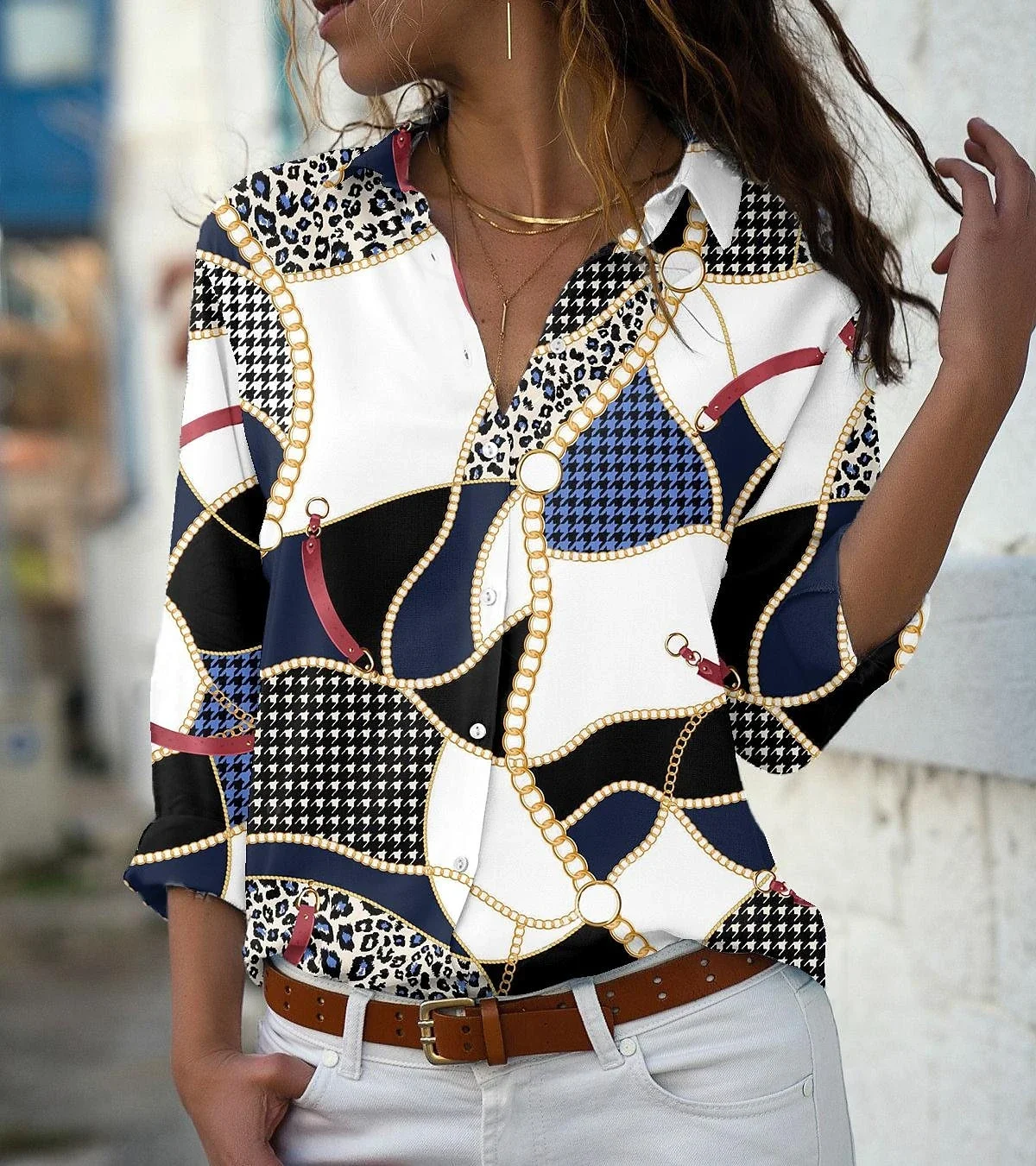 

Elegant Long Sleeve Women Shirts Casual Loose Large Size Shirts Women Fashion Tops Women