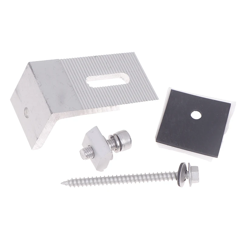 1Set Braket Aluminium Modul Panel Surya L Braket Dudukan Surya untuk Aksesori Tata Surya Atap Off Grid Perahu RV