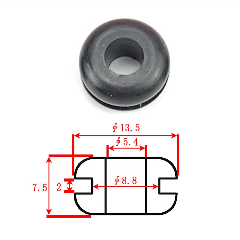 

Black Rubber Double Sided Protective Coil Out Hole Wire O-ring Distribution Box Through Wire Ring Seal Ring 1~100pcs 8.8mm