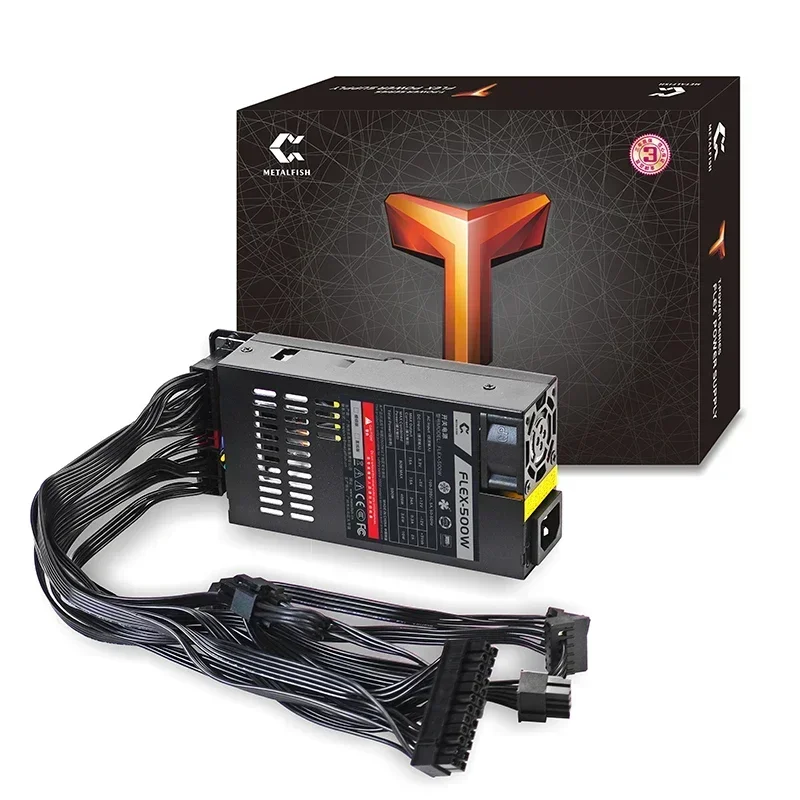 Small 1U power supply rated 500W full module peak 600W temperature controlled ITX mini case FLEX small power supply
