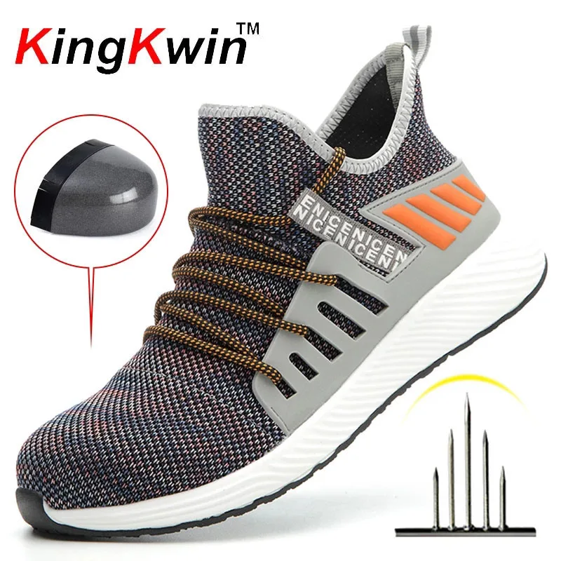 

Safety Shoes Men Women Steel Toe Cap Sport Work Boots Puncture-Proof Sneakers Indestructible Construction Outdoor Adult