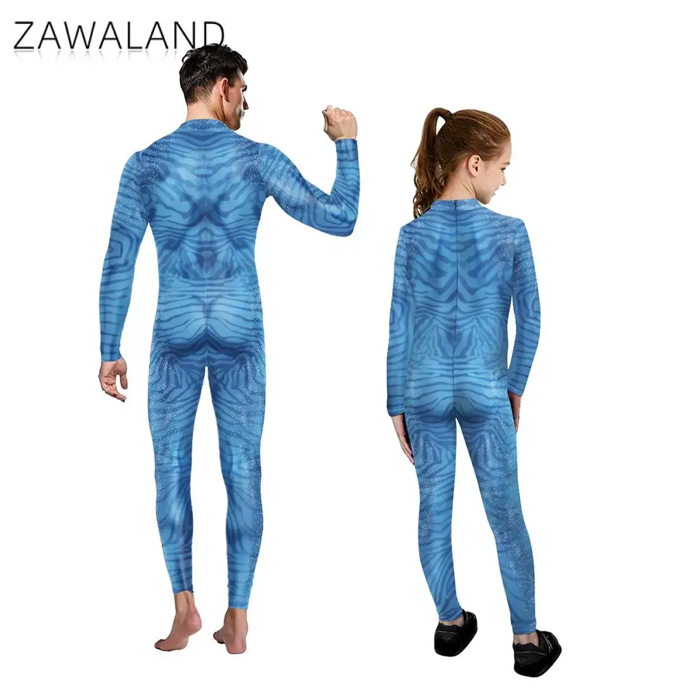 Zawaland Hallowen Matching Outfits 3D Digital Printing Party Film Cosplay Costume Zentai Bodysuit Purim Carnival Outfit Jumpsuit