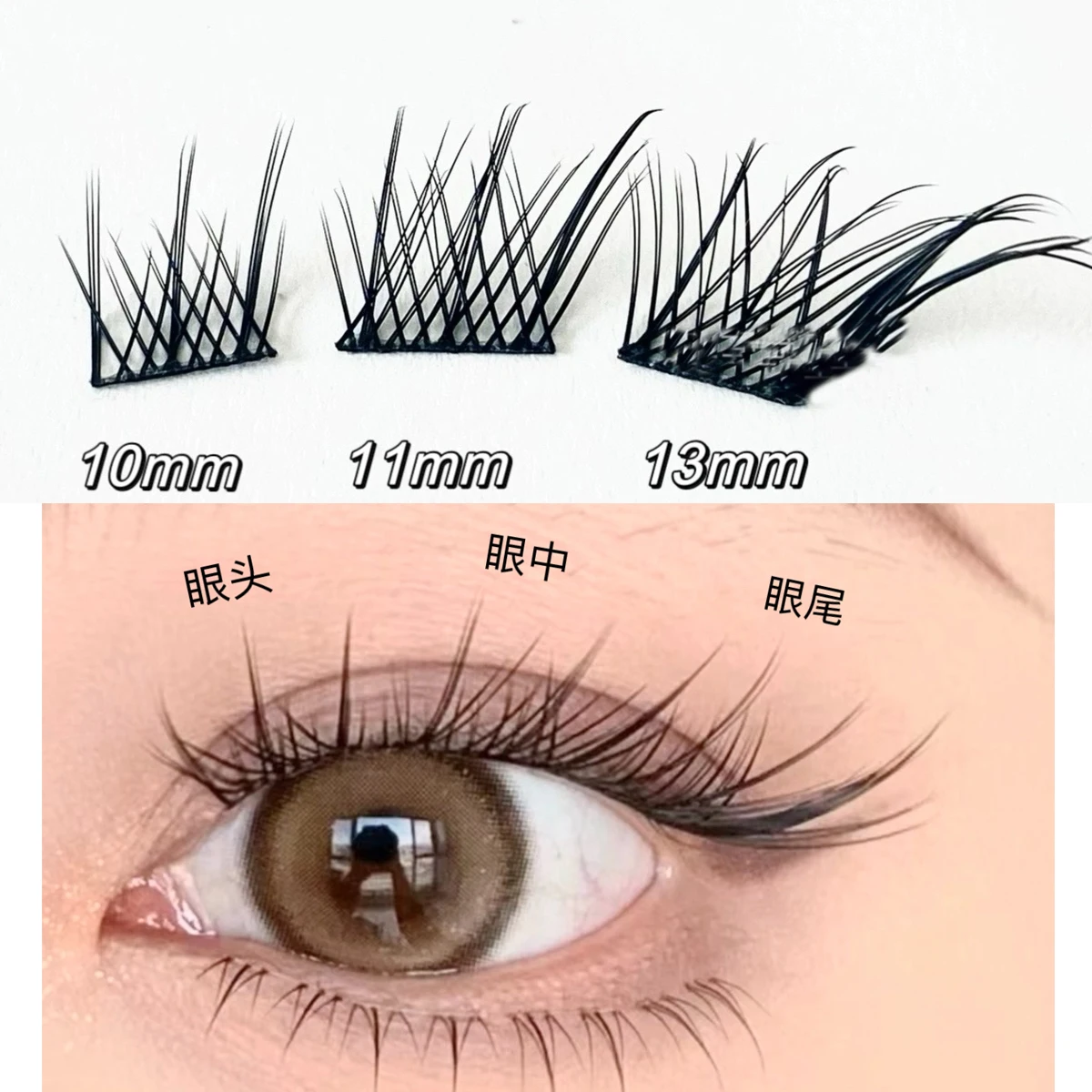 10Rows Cluster Lashes Natural Eyelash extension Volume Individual Lashes Mixed Tray Lashes Cluster Natural DIY Eyelashes