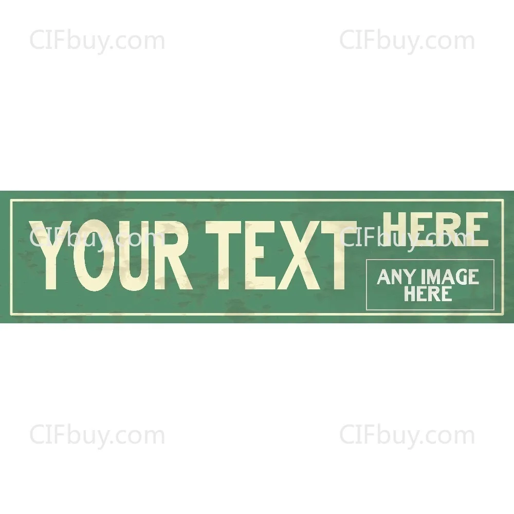 Customizable Beach Street Style Metal Plaque Personalized Text & Image Vintage Nautical Home Patio Wall Decor