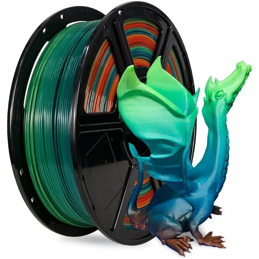 

PLA Filament 1.75mm Rainbow 1kg Spool, High Precision +/-0.02mm, Easy to Print with Low Odor for Most FDM 3D Printers