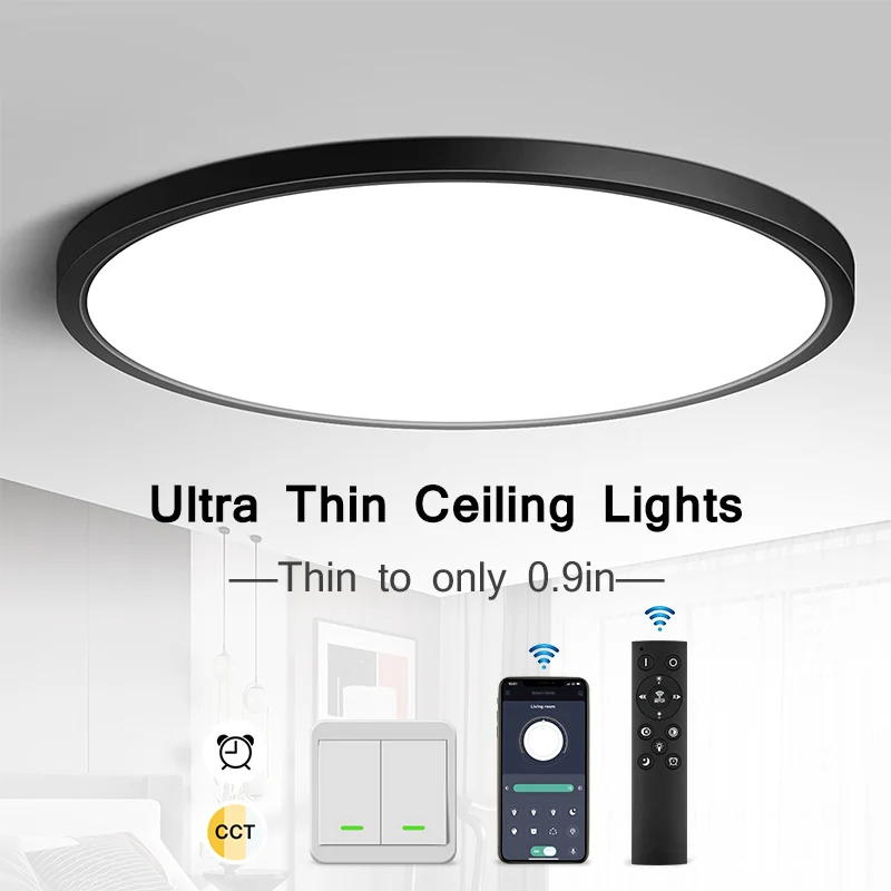 Ultra Thin led ceiling light Smart bedroom ceiling light lamps 48W 24W Kitchen fixtures Indoor Smart Lighting for living room