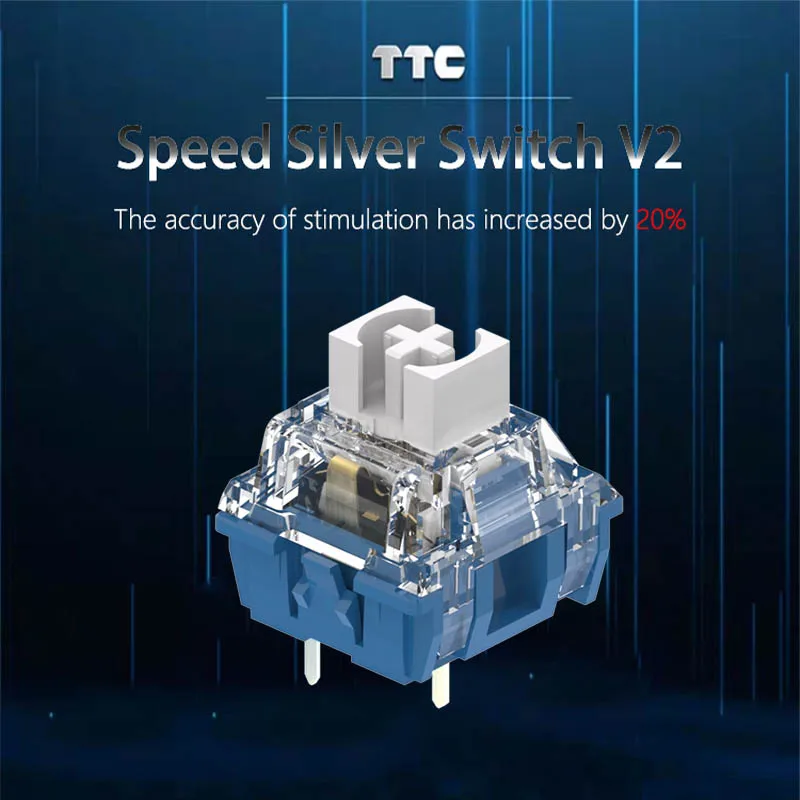 TTC سرعة الفضة V2 الخطي التبديل 40gf 5 دبوس HIFI الزناد السريع لوحة المفاتيح الميكانيكية التبديل الفضة تصفيح مقاومة للتآكل