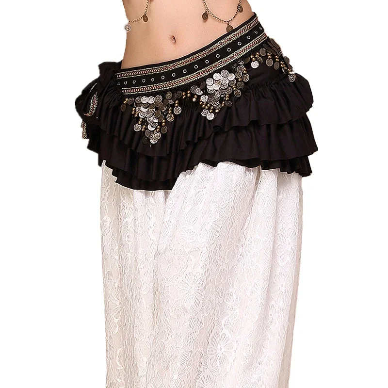 2023 Bead Embroidery Belly Dance Hip Scarf 3 Color Women Oriental Belly Dancing Coins Belt Lesson Wear Practice Costume Decor