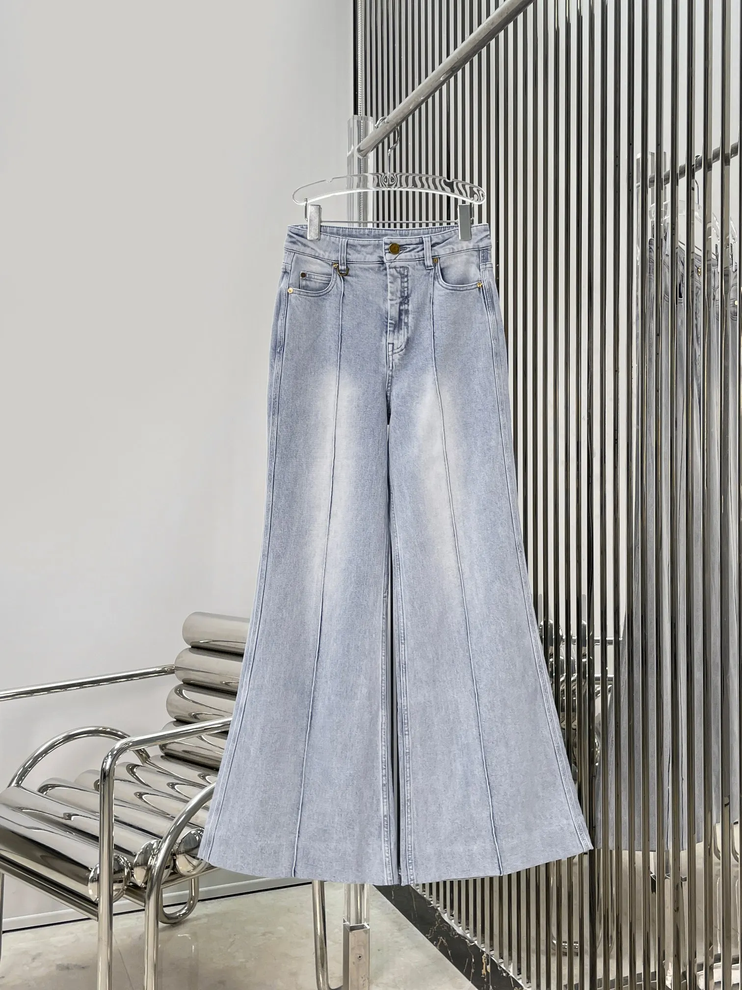 

High Waist Wide Leg Denim Jeans Women's Fashionable Versatile Retro Washed out Vintage High Quality Summer Loose Fit Zipper