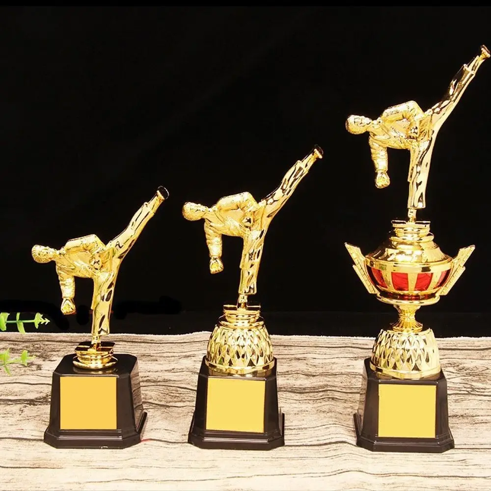 

Награда для боевых искусств, золотой трофей, пластиковая модель, Золотой человек, маленькая призовая чашка, тхэквондо, конкурс, ремесленные сувениры, награда за победителем