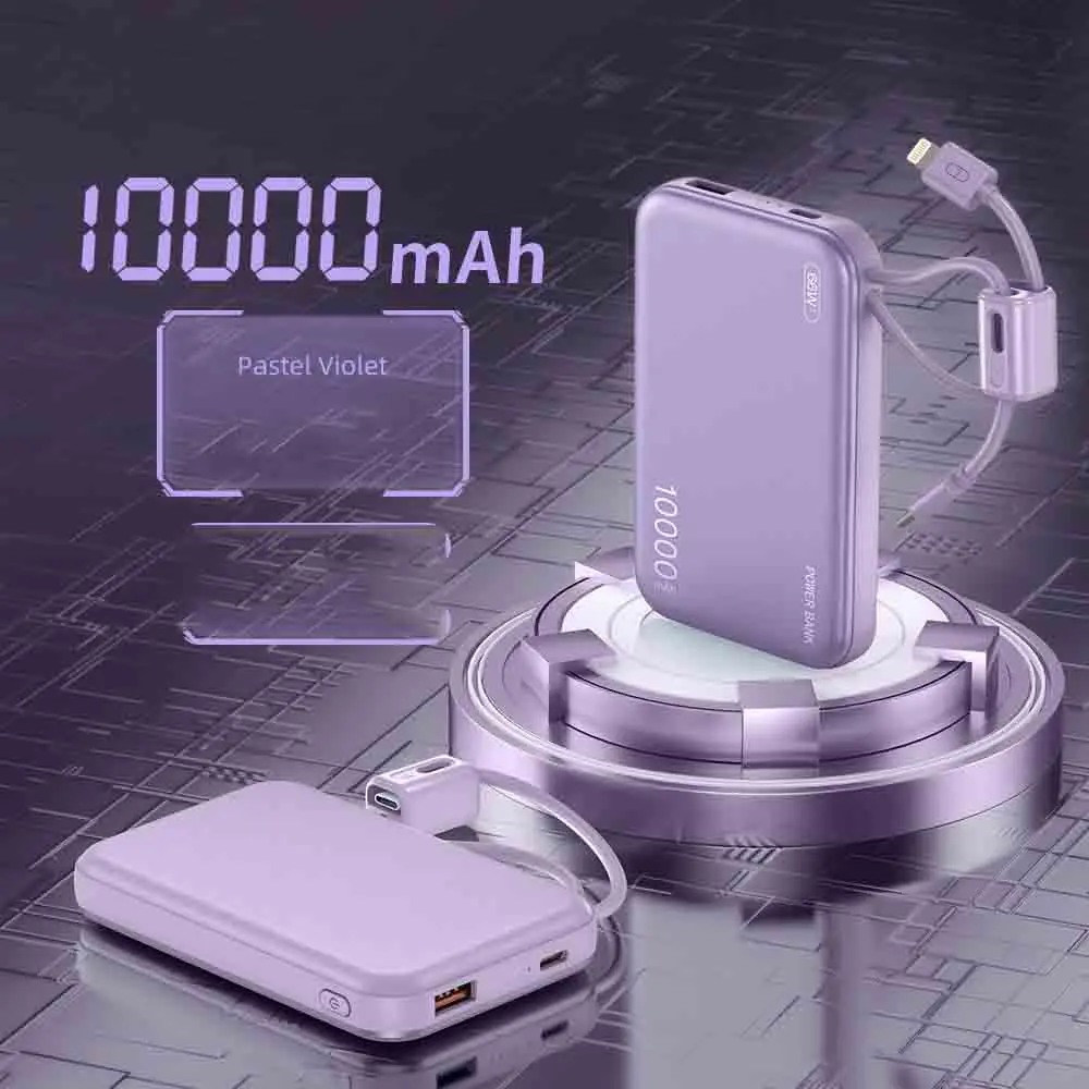 باور بانك CCC 3C بقوة 10000 مللي أمبير في الساعة مع كابل من النوع C بقدرة 66 وات شحن سريع وبطارية خارجية مزود طاقة متنقل لهاتف iPhone Samsun