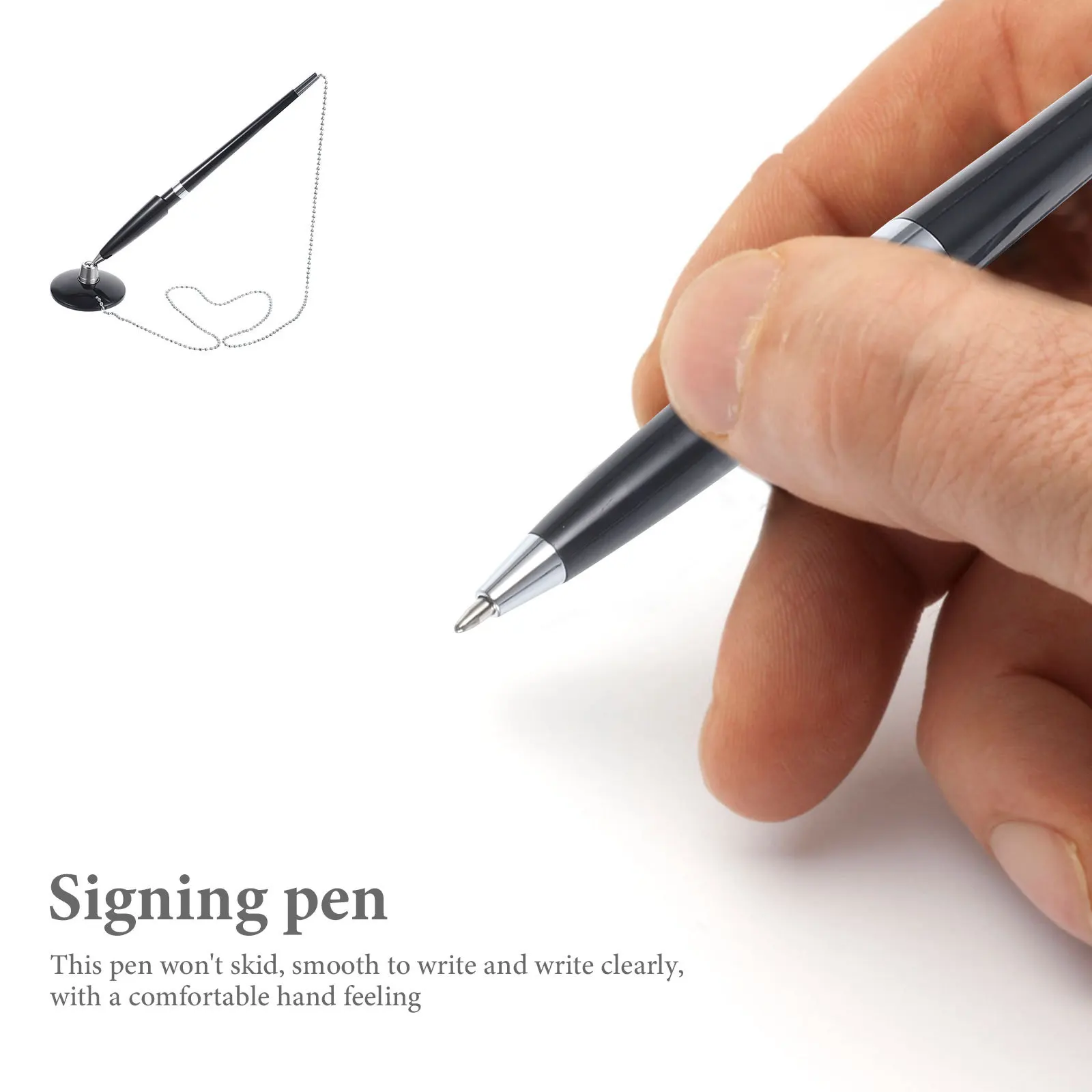 

2 шт. профессиональные деловые ручки с цепочкой, настольная шариковая ручка для офиса, долговечная, износостойкая