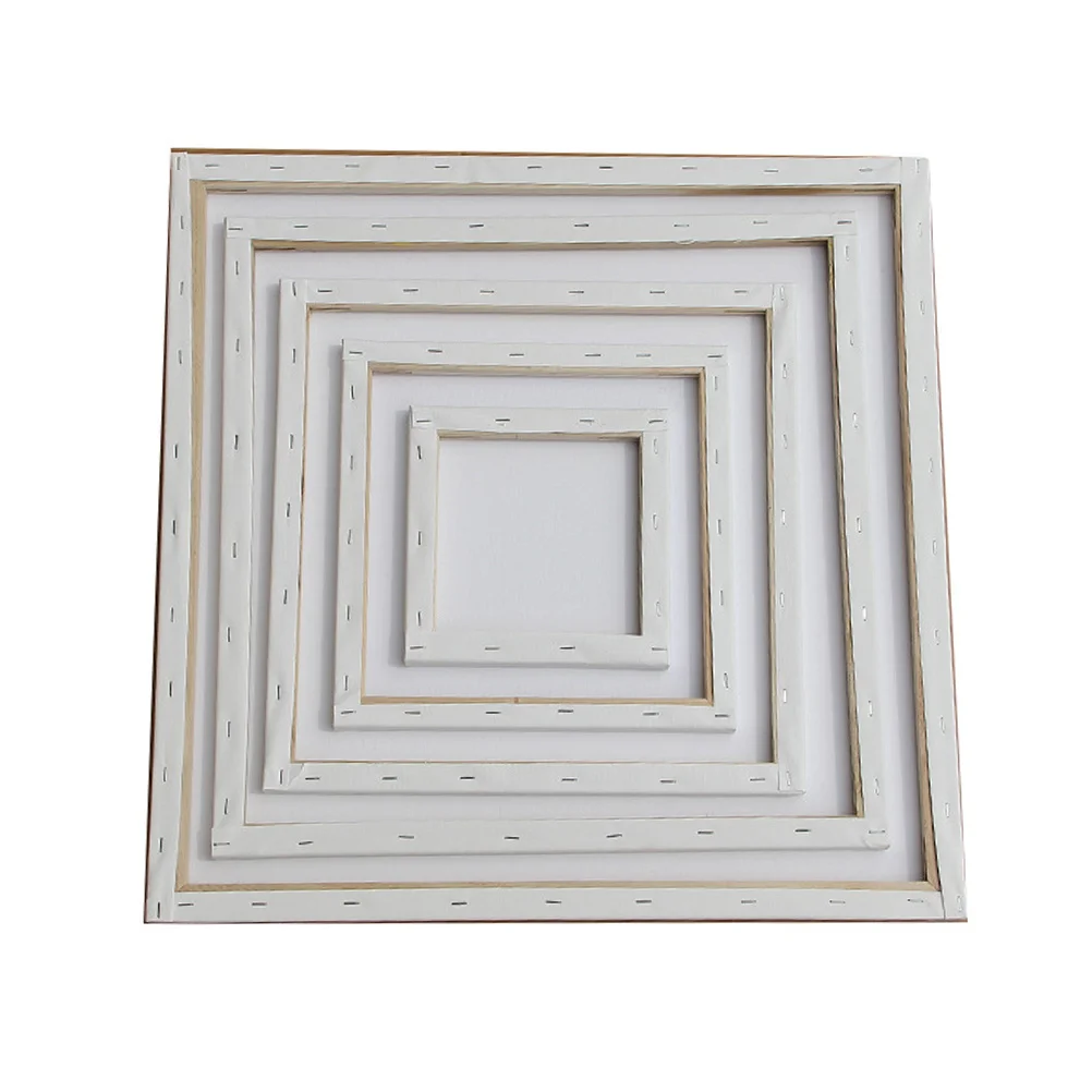 

Square Shape Cotton Oil Painting Picture Frame Custom Solid Wood Blank Canvas Panel 30x30cm Suitable for Oils Acrylic Gouache