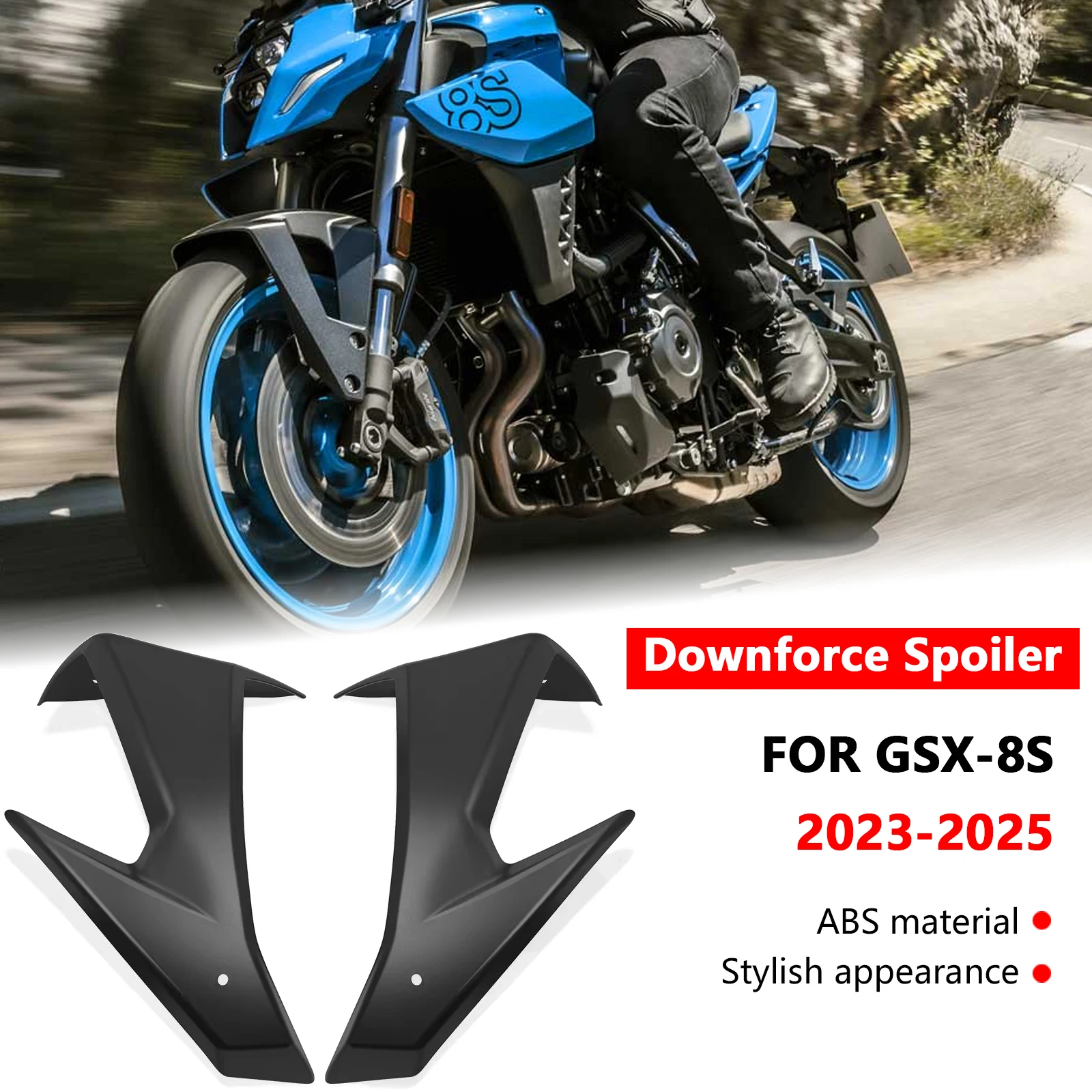 

Для GSX-8S 2025 GSX 8S 2024 GSX8S 2023 мотоциклетный передний спойлер с прижимной силой, крылышко, передний спортивный голый аэродинамический комплект крыльев