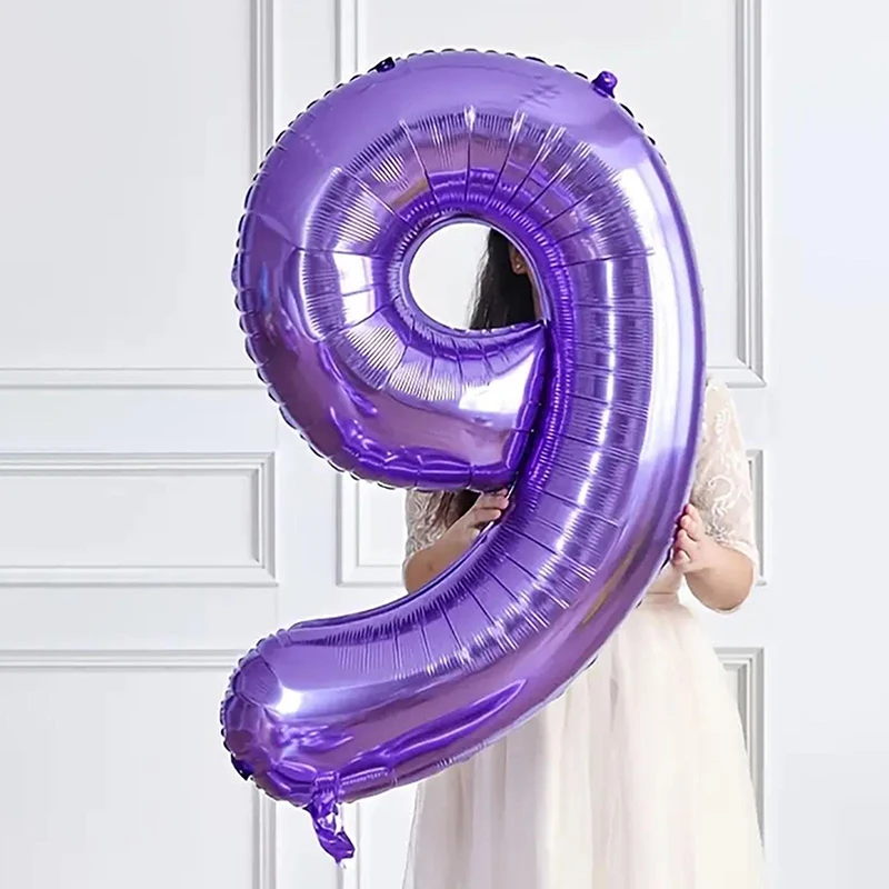 40inch Purple Number Balloons Large Aluminium Foil Balloon Happy Birthday Decor Supplies House Moving Wedding Home Decor Props