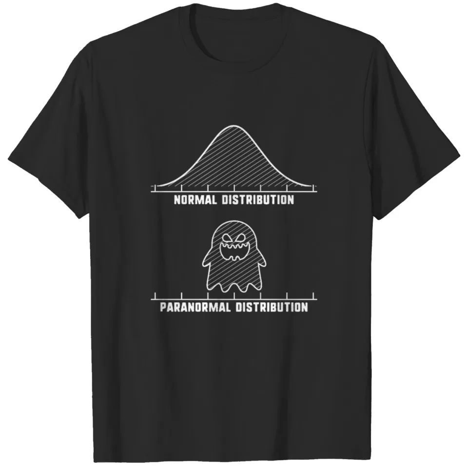 Normal distribution paranormal  funny T-shirt  Back Print Loose Oversized 100% Cotton Tops