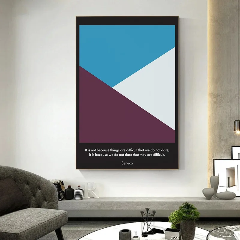 Stoic Philosophy Canvas Wall Art Minimalist Geometric Inspirational Quote Poster Abstract Colorful Stoicism Poetry Decor Gift view 3
